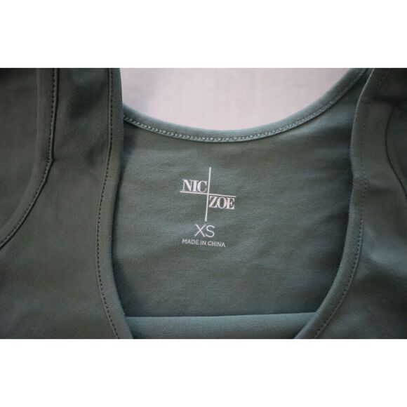 Nic + Zoe F221030 Women's Sz XS Juniper Green Perfect Knit Shirttail Tank Top - Picture 3 of 10